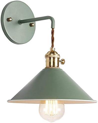 iYoee Wall Sconce Lamps Lighting Fixture with on Off Switch,Green Macaron Wall lamp E26 Edison Copper lamp Holder with Frosted Paint Body Bedside lamp Bathroom Vanity Lights