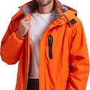 Men's Winter Skiing Jacket Waterproof Warm Snow Fleece LiningCoat Mountain Hooded Windproof Rain Jacket S-6XL (Medium, Orange)