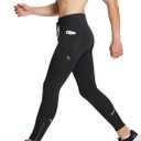 Baleaf Men's Winter Running Tights Thermal Cycling Pants Water Resistant Pockets Zipper Legs Cold Weather (Large, Black)