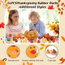 Lenwen 36 Pcs Thanksgiving Turkey Rubber Ducks Bulk 2 Inch Fall Duckies for Friendsgiving Thankful Dinner Party Activity Supplies Table Decorations