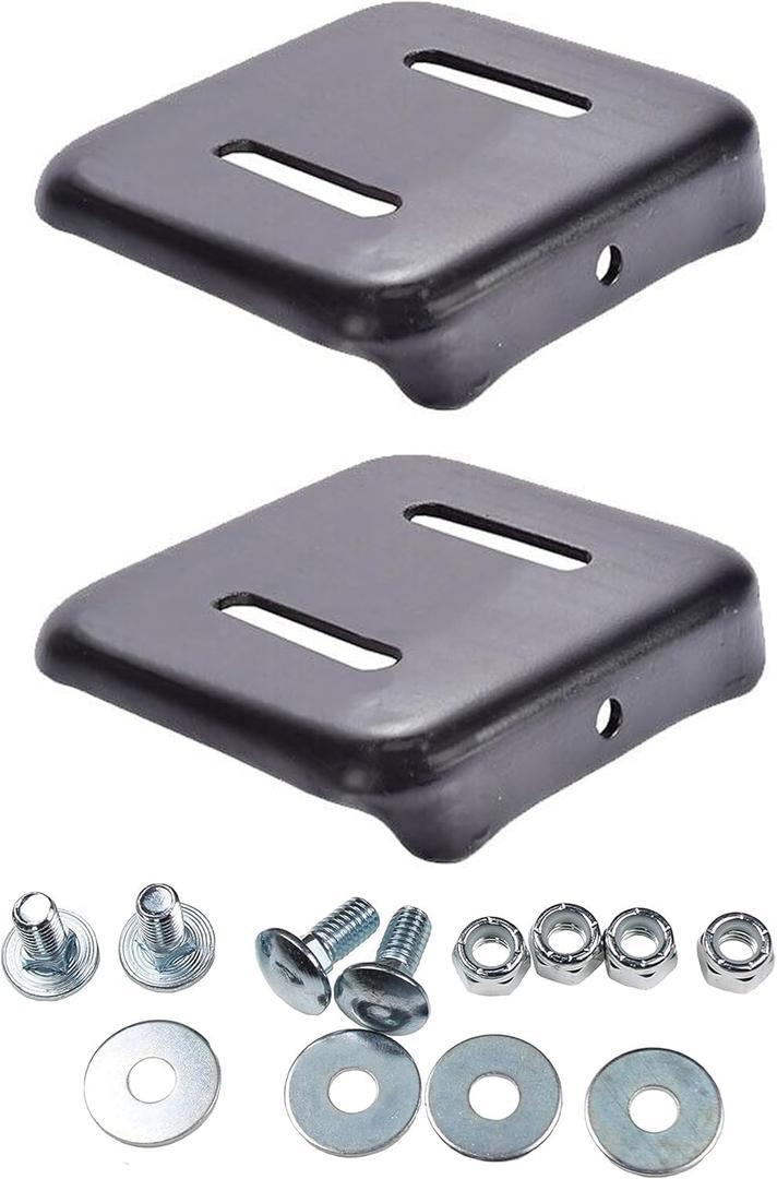(2 pcs) Skid Shoe 309016E701MA with Hardware for Briggs & Stratton Craftsman Murray Sears Black
