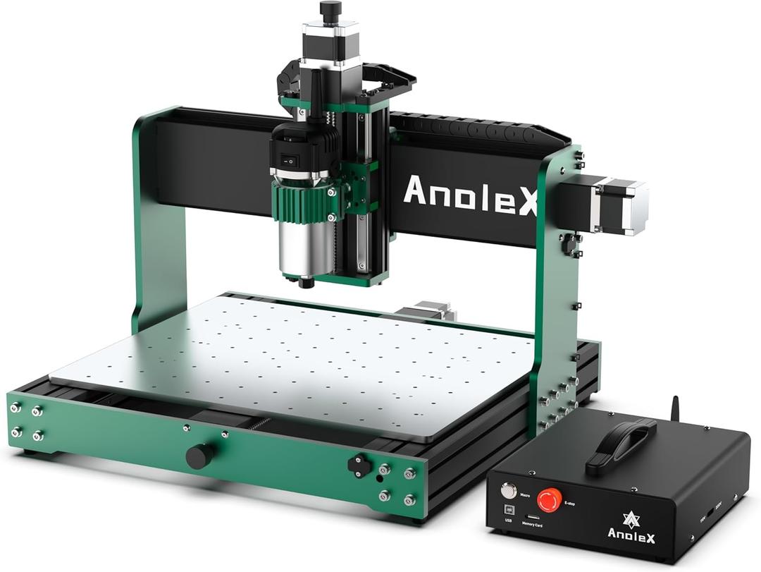 CNC Router Machine 4030-Evo Ultra 2, All-Metal XYZ Axis Dual Steel Linear Guides & Ball Screws with 800W Trim Router for Metal Aluminum Brass Wood Acrylic PCB