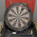 EastPoint Sports Tournament Bristle Dartboard and Easy Hang Cabinet with Electronic Scoreboard and 6 Steel Tip Darts