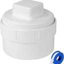 4" PVC Sewer Cleanout cap, DWV Flush Sewer Cleanout Adapter with Plug for Outdoor Garden,RV and More Drainage Piping Fitting