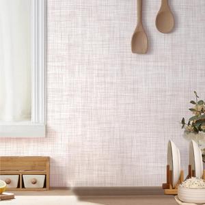 Beige Grasscloth Peel and Stick Wallpaper Texture Contact Paper 17.3"x120" Vintage Wallpaper Removable Waterproof Wall Paper for Room Walls Cabinets Furniture Drawers Desk