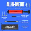 13-Pack SPORTBIT Ballpump for Sports Balls - Basketball Pump for Sport Balls - Football & Soccer, Basketball, Volleyball Pump, Swim Inflatables - Hand Air Pump with 3 Needles, Nozzle, Extension Hose, Pouch