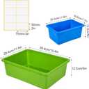 Zonon 12 Pcs Plastic Cubby Bins Office Storage Container Storage Bins Plastic Organization with 1 Pack Self Adhesive Label for Library Office Home Nursery(Cute Colors)