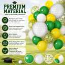 Golf Balloons, 12 Inch Green and Yellow Balloons with 18 Inch Golf Ball Foil Balloon White Yellow Green Confetti Latex Balloon for Men Boys Baby Shower Sport Game Theme Birthday Party Decorations