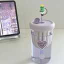 2 x 6Pcs Christmas Straw Covers, Glow in The Dark Xmas Straw Toppers Snowman Snowflake Christmas Tree Straw Tips Lids Reusable Silicone Straw Cover Caps 10mm Christmas Topper Set for Stanley Decorations