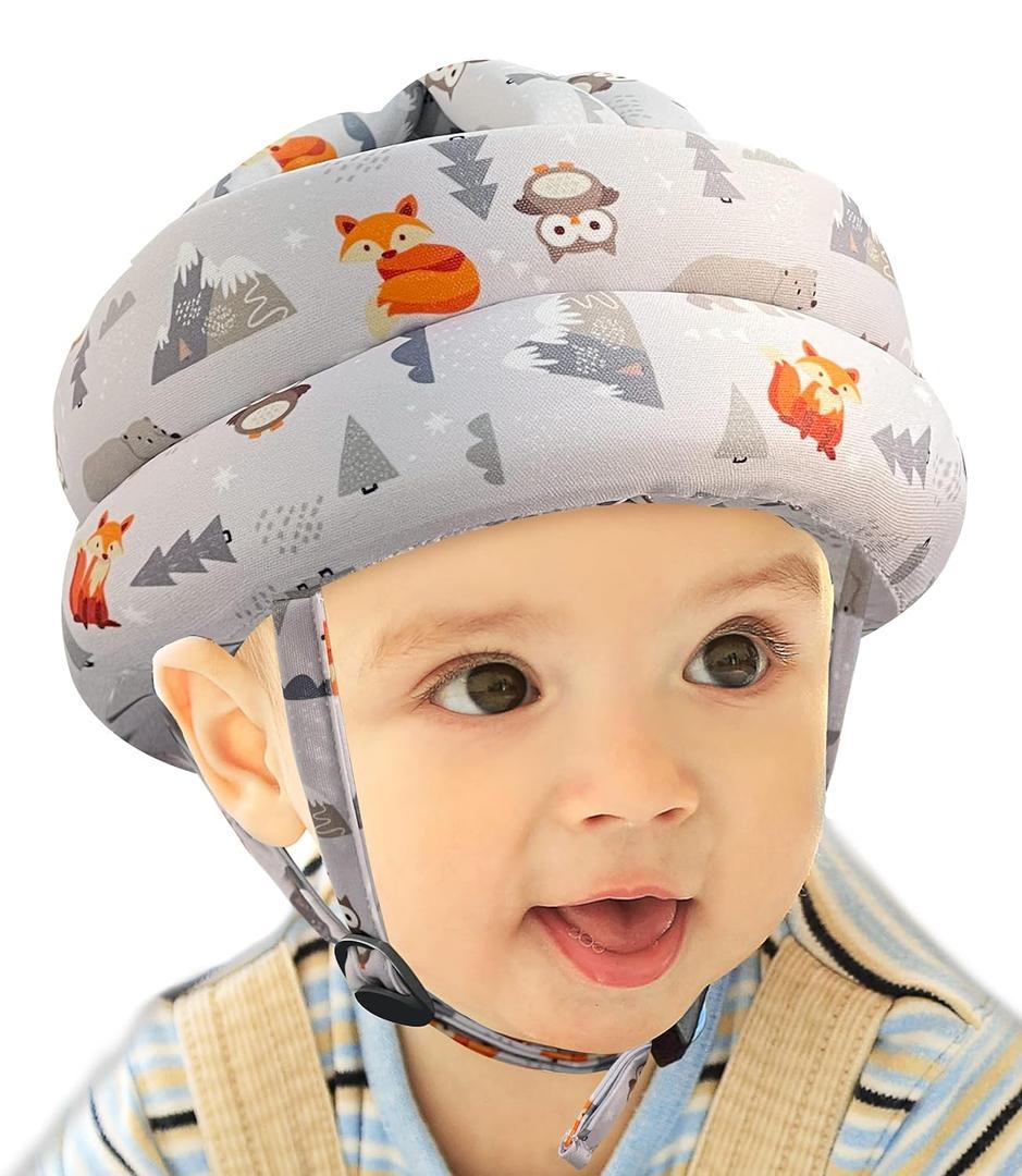 Baby Head Protector - Baby Helmet for Crawling Walking Running - No Bumps and Soft Cushion - Adjustable Protective Cap Infant Baby Safety Headguard - Toddler Helmets 6-12 Months 1-2 Years Old (Fox)