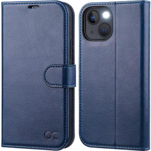 OCASE Compatible with iPhone 13 Wallet Case, PU Leather Flip Folio Case with Card Holders RFID Blocking Kickstand [Shockproof TPU Inner Shell] Phone Cover 6.1 Inch 2021 (Blue)