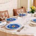 QZYL 50 Pieces Seder Plates for Passover, 9 Inch Disposable Passover Seder Plate, Renaissance Design Pesach Plates for Passover Foods, Deluxe Quality Seder Passover Plates for Passover Decorations