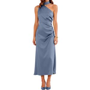 RIHOAS Women's Formal Dress, Elegant Wedding Guest Bridesmaid Cocktail Gown for Spring Summer Garden Party Evening Fiesta (Blue)