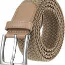 Elastic Braided Belt, 1 3/8", Woven Stretch Belt for Golf Casual Jeans Shorts Pants (X-Large (41-44" Waist), Hkaki)