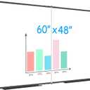 JILoffice Large Foldable White Board 60 x 48 Inches, Dry Erase Magnetic White Board, Black Aluminum Frame with 2 Detachable Marker Trays Wall Mounted Board for Office Home and School
