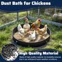 Chicken Dust Bath Tub,25"D x 5 5/8"H Adjustable Chicken Dust Bath,Bottomless Design Dust Bath for Chickens,Chicken Coop Cleaner Container for Farms, Chicken Coops,Lawn,Chicken Coop Accessories