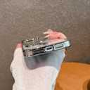 2 x Compatible for iPhone 16 Pro Max Case with Camera Lens Protector, Luxury Electroplated Cute Glitter Butterfly Quicksand Women Girls Phone Cover for iPhone 16 ProMax (Silver Butterfly)