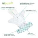 Wegreeco Cloth Diapers 6 Pack with 6 Inserts & 1 Wet Bag, Washable Cloth Diapers for Babies, One Size Adjustable Reusable (Checkerboard)
