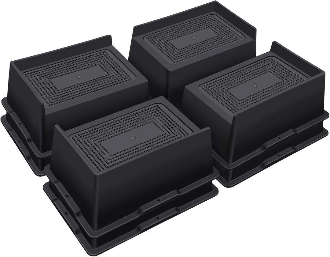 ANNKUT Bed Risers 3 Inch Heavy Duty,Oversized Couch Risers, Extra Wide Furniture Risers for Sofa Table Desk Headboard Chair Lifting,Rectangle Risering Blocks Support 6000 lbs(8 Pack Black)