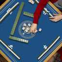 Mahjong Mat, Non-Slip Noise Reducing Game Mat, 31.5 Inch Mahjong Table Mat,Mahjong Mat with Cloth Bag and Carton Storage,Suitable for Mahjong, Dominoes, Solitaire and Other Games. (Blue), 31.5X31.5 Inches
