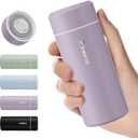 UpgradedExllena Small Insulated Water Bottle 8 oz/250ml Mini Insulated Water Bottle for Hot & Cold Drinks, Perfect Small Flask for Travel, Purse...(Light Purple)