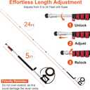 Telescoping Pressure Washer Wand 24 ft Pressure Washer Extension Wand 24 Feet Power Washer Extension Wand Aluminum with Brush Head,Gutter Cleaner, 5 Spray Nozzle Tips, 2 Hose Adapters, Support Belt