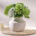 Mitt&Ditt Ceramic Flower Vase, 5.3 inch Off-White Farmhouse Rustic Vase, Handcrafted Weathered Pottery Vases, Small Flower Terracotta Vases for Home Decor, Living Room, Table, Shelf,  Antique