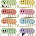 48 Pcs Magnetic Dry Erase Labels Magnetic Name Tags Plates Smile Face Shaped Writable Tag Locker Name Plates Dry Erase Stickers Labels for Classroom School Bus Teacher Student Whiteboards