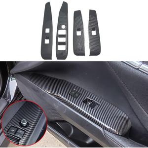 Kolya Interior Door Window Switch Panel Cover Window Control Button Trim for Toyota Camry 8th 9th Gen Accessories 2018 2019 2020 2021 2022 2023 2024 2025 (for Left Hand Drive) (Carbon Fiber Style)