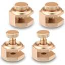 4 Pack Stair/Square Gauge Set for Framing Square, Stair Stringer Layout Tool for Circular Saw, Carpentry Squares and Rafter Layout, Aluminum Alloy Stair Gauge Tool(Gold)