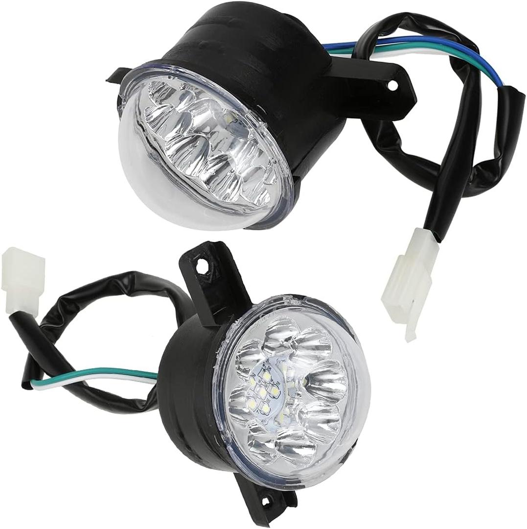FVRITO 12V LED Front Head Light Lamp for 50cc 70cc 90cc 110cc 125cc Coolster 3125R Taotao ATA 125D Baja Roketa Yamoto JCL Peace RPS Kazuma Vitacci Rider BULL FARM Kids Mini ATV Quad Chinese 4 Wheeler