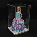 8x12'' Transparent Acrylic Display Box, Doll Doll Display Box,Collectible Display Box with Wooden Base, Suitable for Collecting and displaying Doll Dolls, Commemorative Trophies, Model Toys (White)