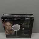 Makeup Mirror with Lights, 1x/20x 360 Rotation Vanity Mirror, Brightness Adjustable Lighted Makeup Mirror with Magnification, 5000 mAh Rechargeable Double Sided Mirror with 3 Colors, Gift for Women (Chrome)