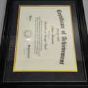 DOAI ART 8.5 x 11 Diploma Frame Set of 2 Classic Black with Blue and Gold Double Mat or Displays Document & Certificate 11x14-inch Without Mat, Wide Molding, Gold Beads Hanging Hardware Included, Tabletop