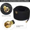 Heavy Duty Soaker Hose 15FT 1/2 Inch Rubber Garden Drip Irrigation Hose with Solid Brass Connector Water Saving Linkable Soaker Hose for Garden Bed Flower Vegetable Lawn