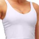 Dragon Fit Sports Bra for Women Longline Padded Bra Yoga Crop Tank Tops Fitness Workout Running Top (Medium, White)