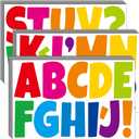 Bemeol Letter Stickers 432 Pieces 36 Sheets Bulletin Board Letters 3 Inch Classroom Alphabet Poster Board Letter for Bulletin Board Display School Decor(Colorful)