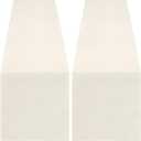 Burlap Table Runner White Wedding Table Cover Pack of 2 Long Rolls for Farmhouse Living Room Rustic Wedding Decoration, 2 Pack 12x84 Inch, White Beige