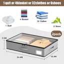 Under Bed Storage with Wheels, No Assemble Required 5.5 inches height grey under bed storage bins,Low Profile Rolling Underbed Shoe Storage containersdorm underbed storage drawers