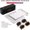 AIEYEZO Retro Oval Sunglasses for Women Fashion Polarized Sun Glasses Oval Metal Frames UV400 Protection Lens (2 Pack (Gold/Grey + Gold/Brown))