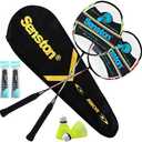 Senston Badminton Rackets Set of 2, Badminton Racquets Including Badminton Bag, 2 Badminton Shuttlecock, 2 Racquet Grip