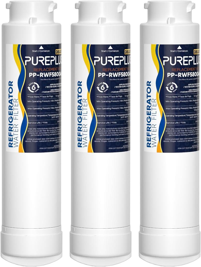 PUREPLUS Refrigerator Water Filter, Compatible with Frigidaire EPTWFU01, EWF02, Pure Source Ultra II, 3Pack