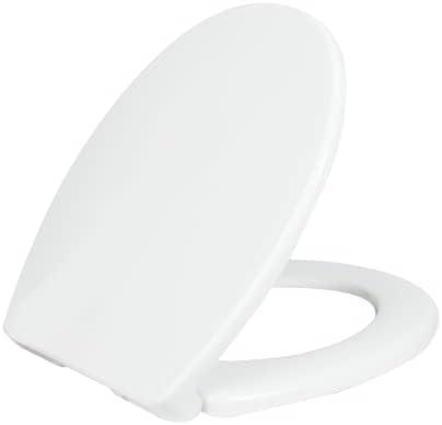 LUXE TS1008R Round Comfort Fit Toilet Seat with Slow Close, Quick Release Hinges, and Non-Slip Bumpers, (White)