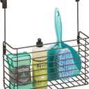 mDesign Over The Cupboard Hanging Storage Basket Metal Bakeware Organiser and Cutting Board Holder Excellent Kitchen Storage Solution Bronze