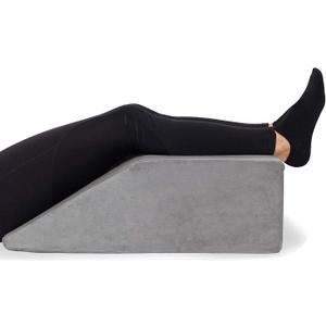 Leg Elevation Pillow - Memory Foam Leg Elevating Pillow | Leg Rest Wedge - Leg Pillow Elevation Blood Circulation | Relieves and Recovers Foot & Ankle Injuries | Foot Elevation Pillows for Swelling (Gray)