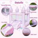 PVC Bounce House, Bounce House for Kids 3-6 with Blower & Slide, Pink Bouncy Castle for Toddlers 1-3 Indoor Outdoor, 8.9ft L x 6ft W x 7.1ft H, Nice Bouncy House for Your Party