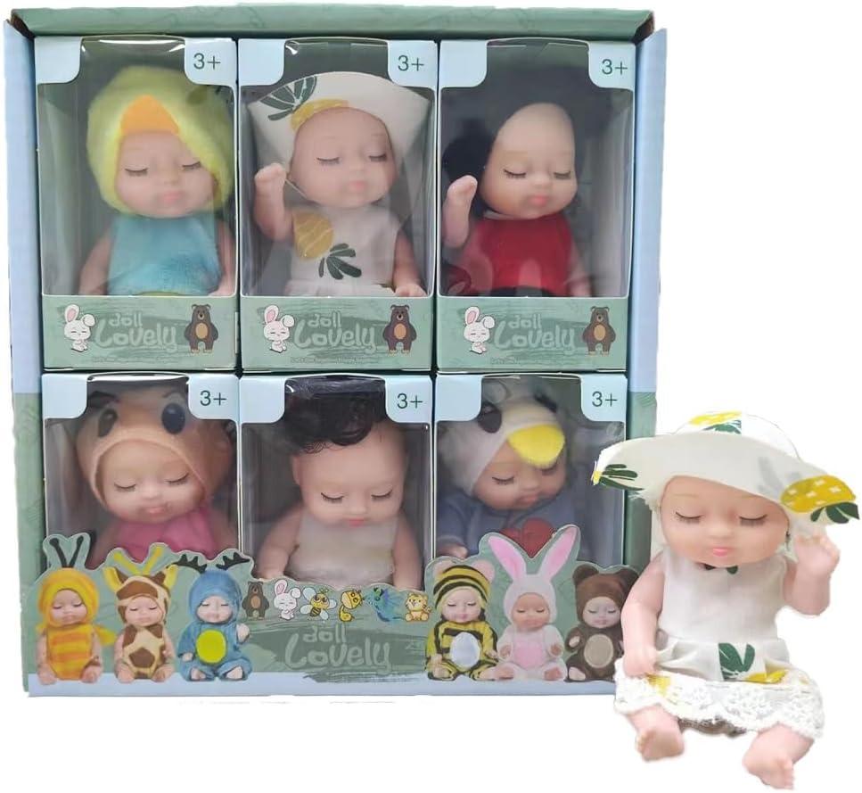 2 x Mini Rebirth Decorative Ornaments, 6pcs Gift Box Miniature Decorative Ornaments Outfit