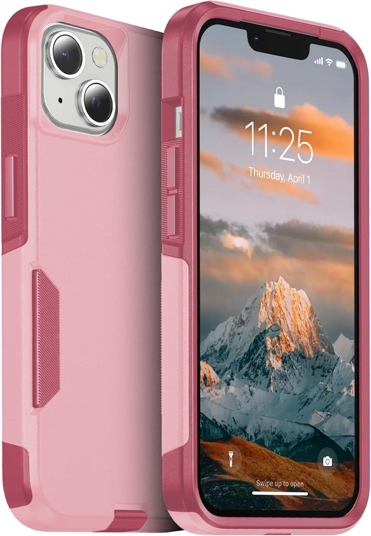 jaroco for iPhone 14 Case [Heavy Duty Protection][Military Grade Drop Protection][Shockproof] with Non-Slip Removable Phone Case 6.1''-Pink