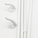 White Curtain Rod, Heavy Duty Curtain Rods for Windows Adjustable, 1 inch Metal Drapery Rods with End Cap Finials, Modern Drapery Rods for Sliding Door, Bedroom, Living Room, Size: 64 In