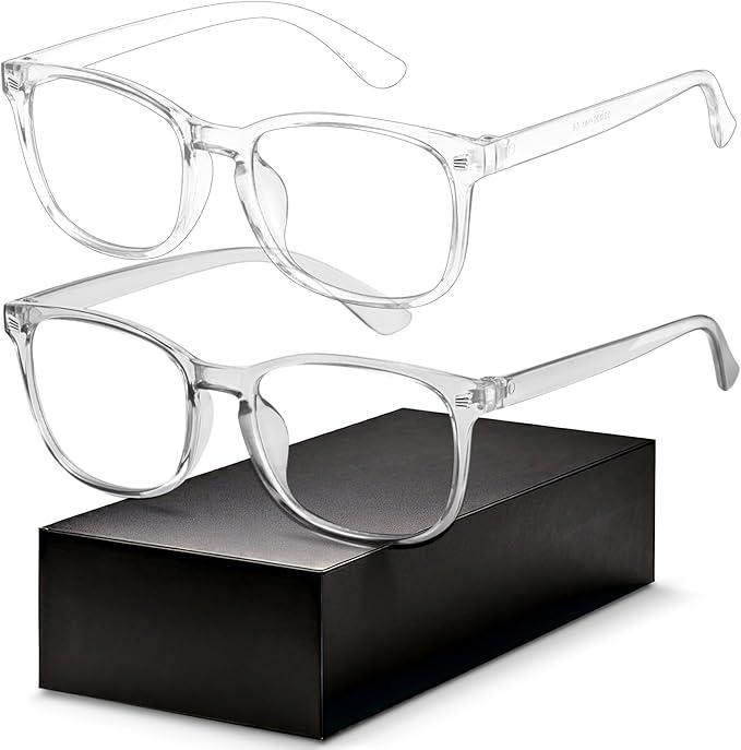 Blue Light Blocking Glasses - Fashion Square Eyeglasses, Anti UV Ray Computer Gaming Glasses Blue Blockers for Women/Men